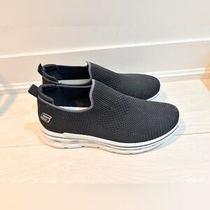 Skechers Black and White Slip-On Sneakers